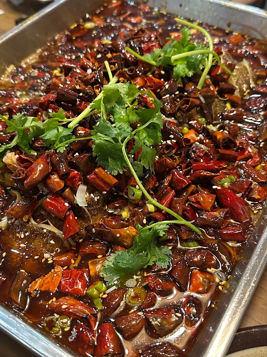 classic spicy grilled fish w red pepper 香辣烤鱼